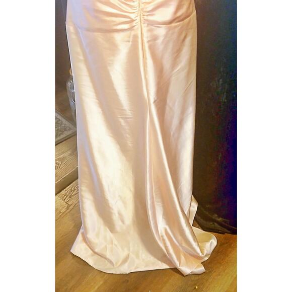 Vintage Jessica McClintock Rhinestone Halter Top Evening Gown - Picture 5 of 6